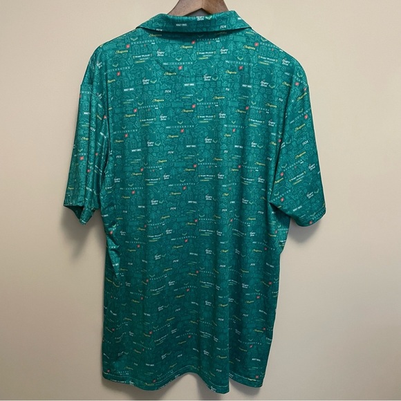 Bogey Bros Men’s XXL Augusta Green Polo Golf Shirt Retired Print - Picture 9 of 9